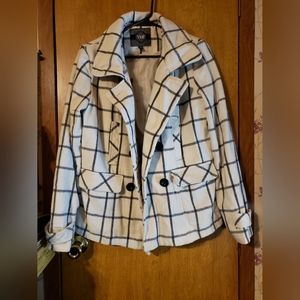 Ymi Plaid Double Breasted Coat